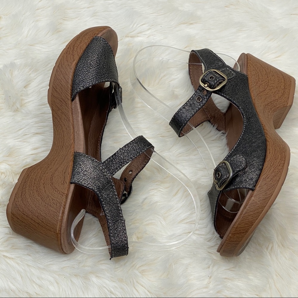 DANSKO Weathered Dark Nickel Strappy Clog Sandals - Picture 6 of 9